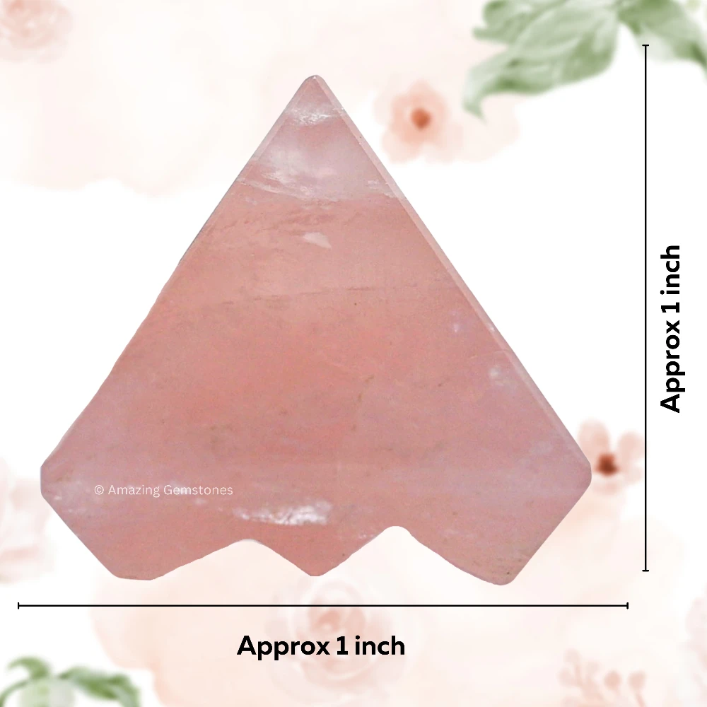 Rose Quartz Lemurian Pyramid - Under 9 Pyramid Plate