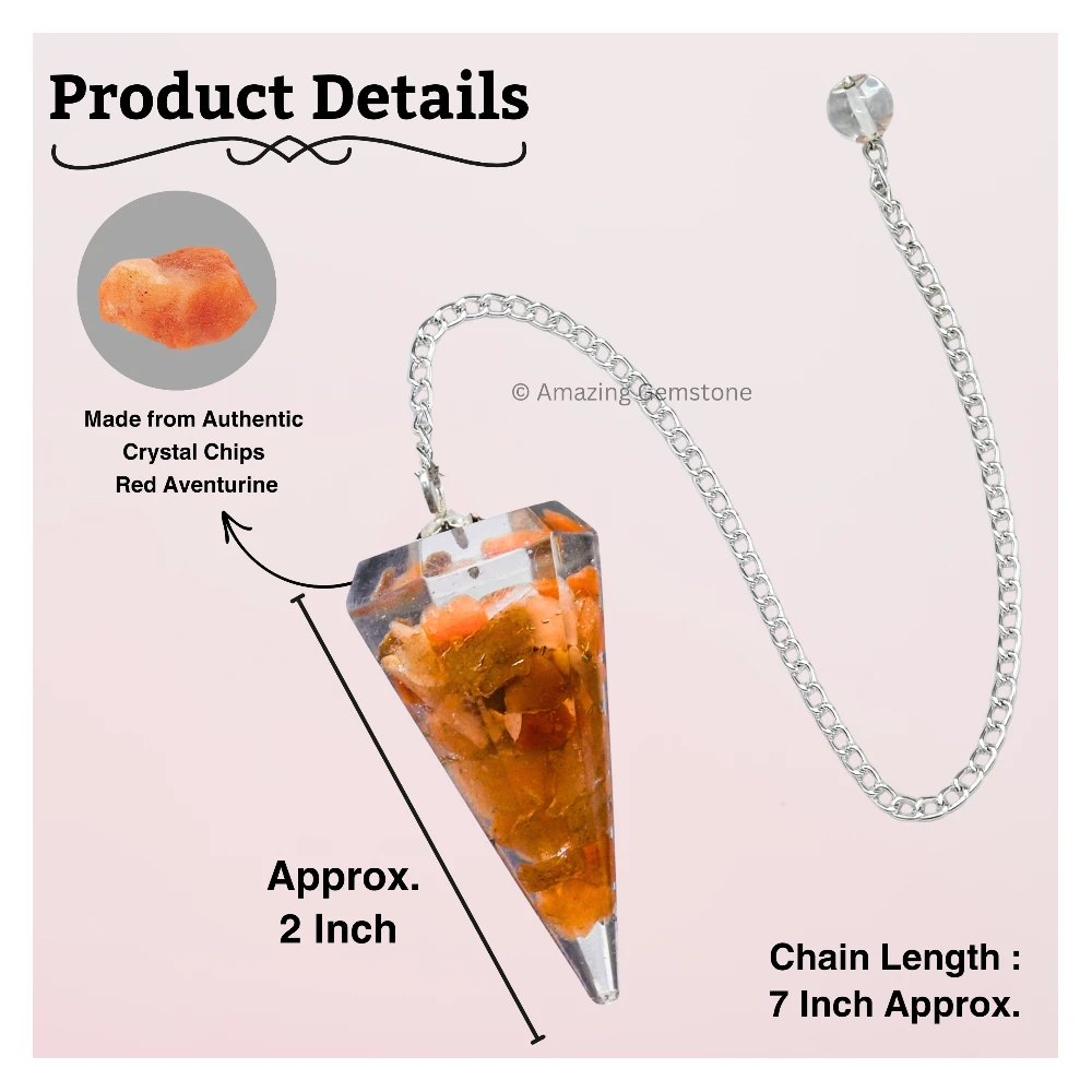 Red Aventurine Orgone Pendulum