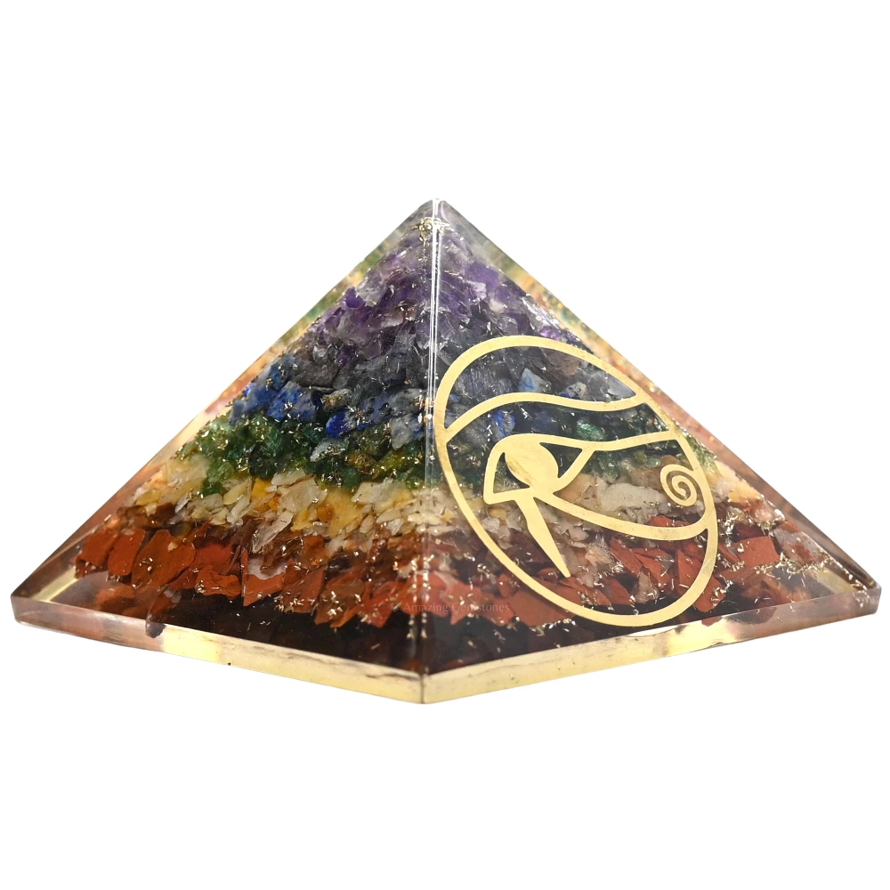 Natural Chakra Orgone Pyramid - Eye of Horus