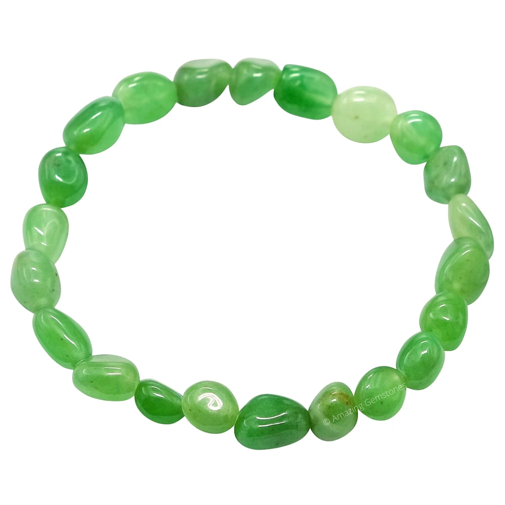 Green Aventurine Tumbled Stone Bracelet (Stretchable)