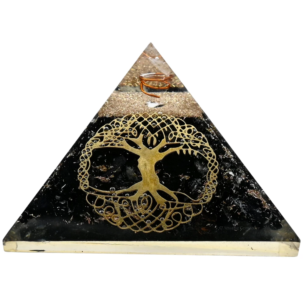 Shungite Orgone Pyramid - Big Tree of Life