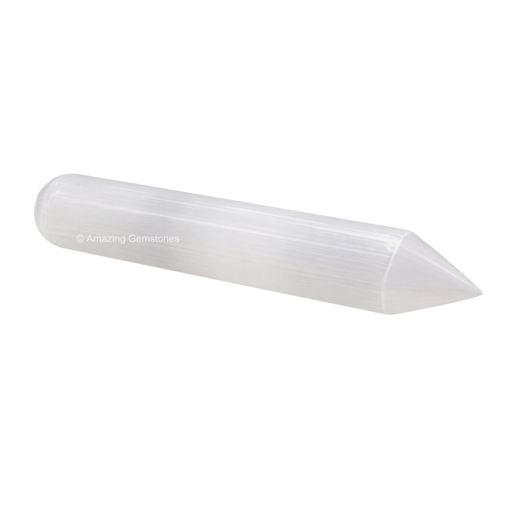 Large Selenite Wand (Faceted)
