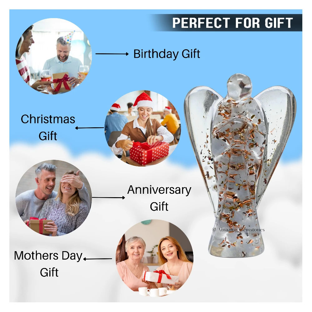 Angelite Orgone Angel Figurine (2 Inch)