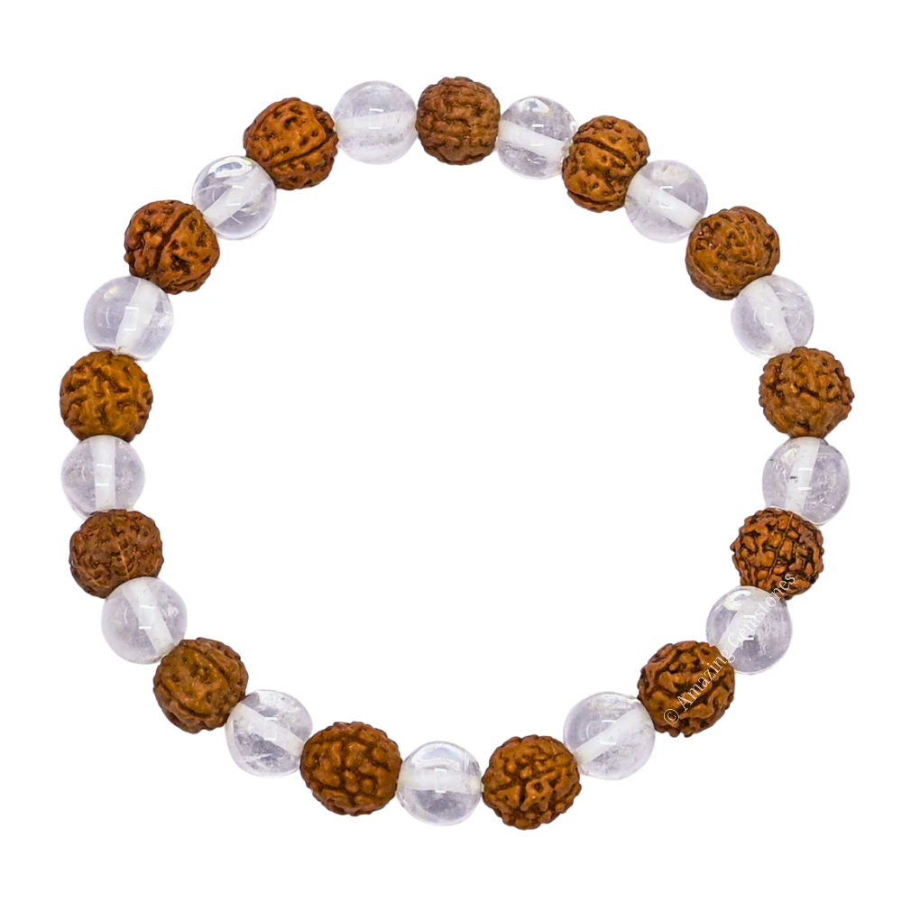 Rudraksha Sphatik Bracelet (Strechable)
