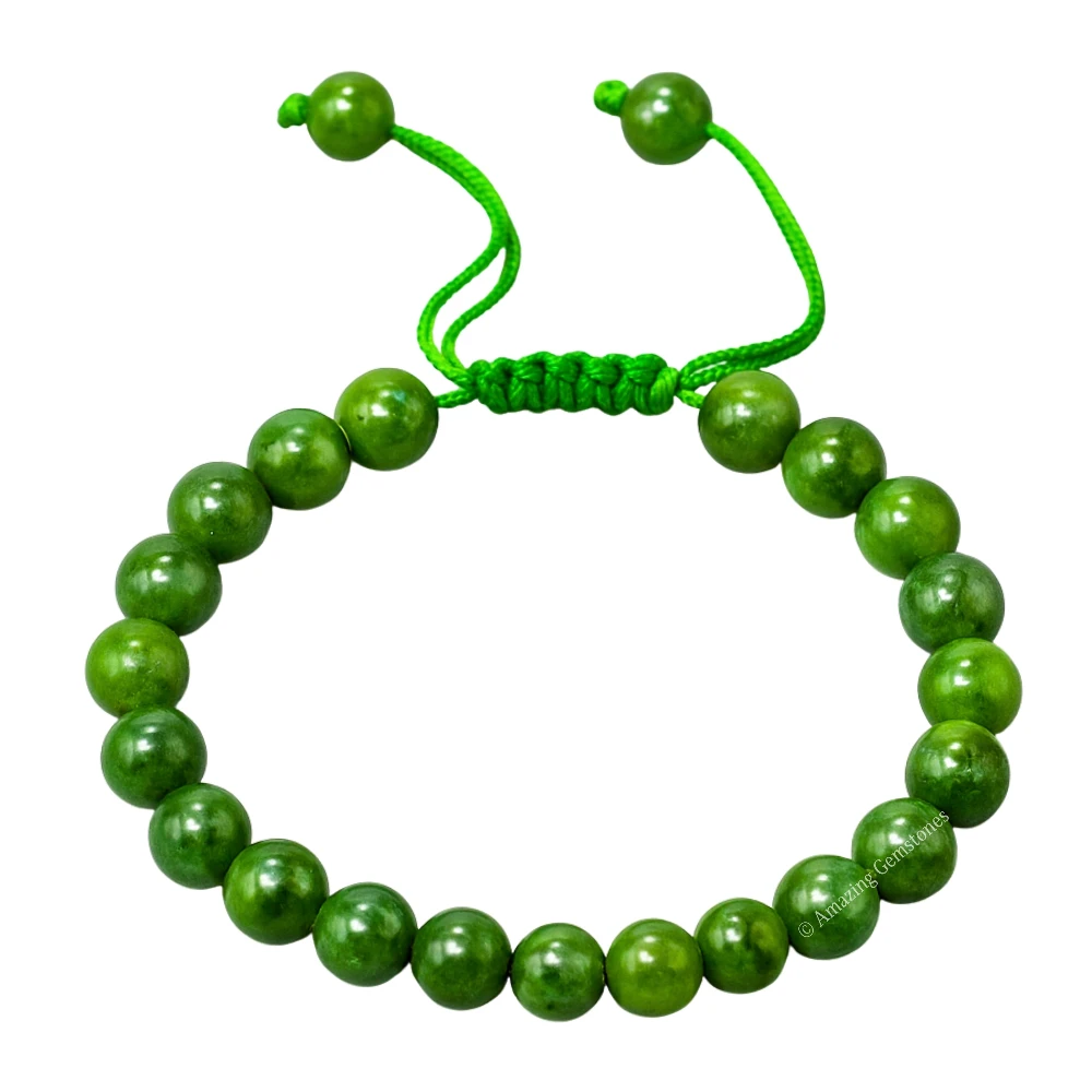 Nephrite Green Jade Bracelet (Adjustable)