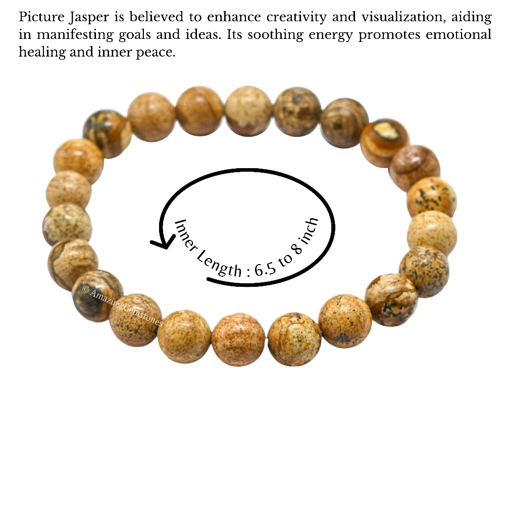 Picture Jasper Bracelet (Strechable)