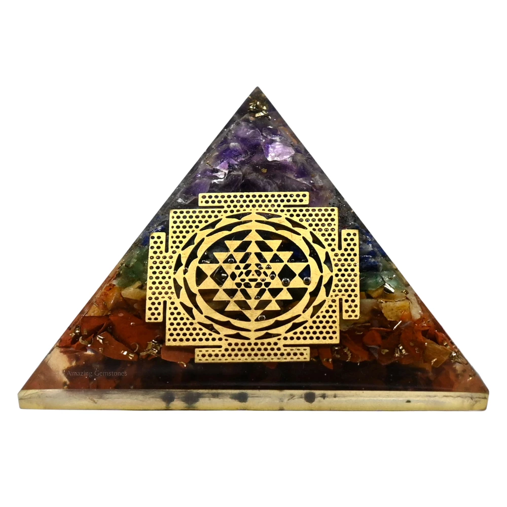 Natural Chakra Orgone Pyramid - Big Sri Yantra