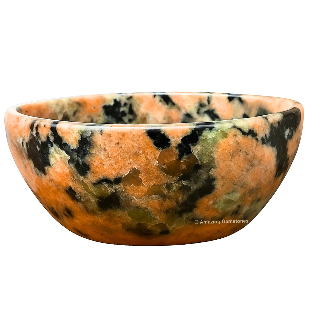 Pink Granite Crystal Bowl - 2 Inch
