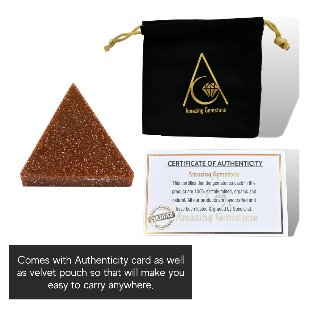 Red Goldstone Pyramid (1 Inch)