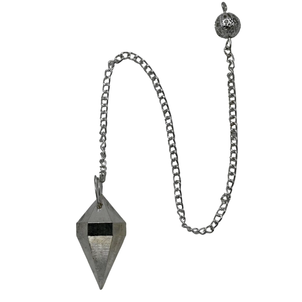 Copper Metal Pendulum - Silver Double Point (MP44)