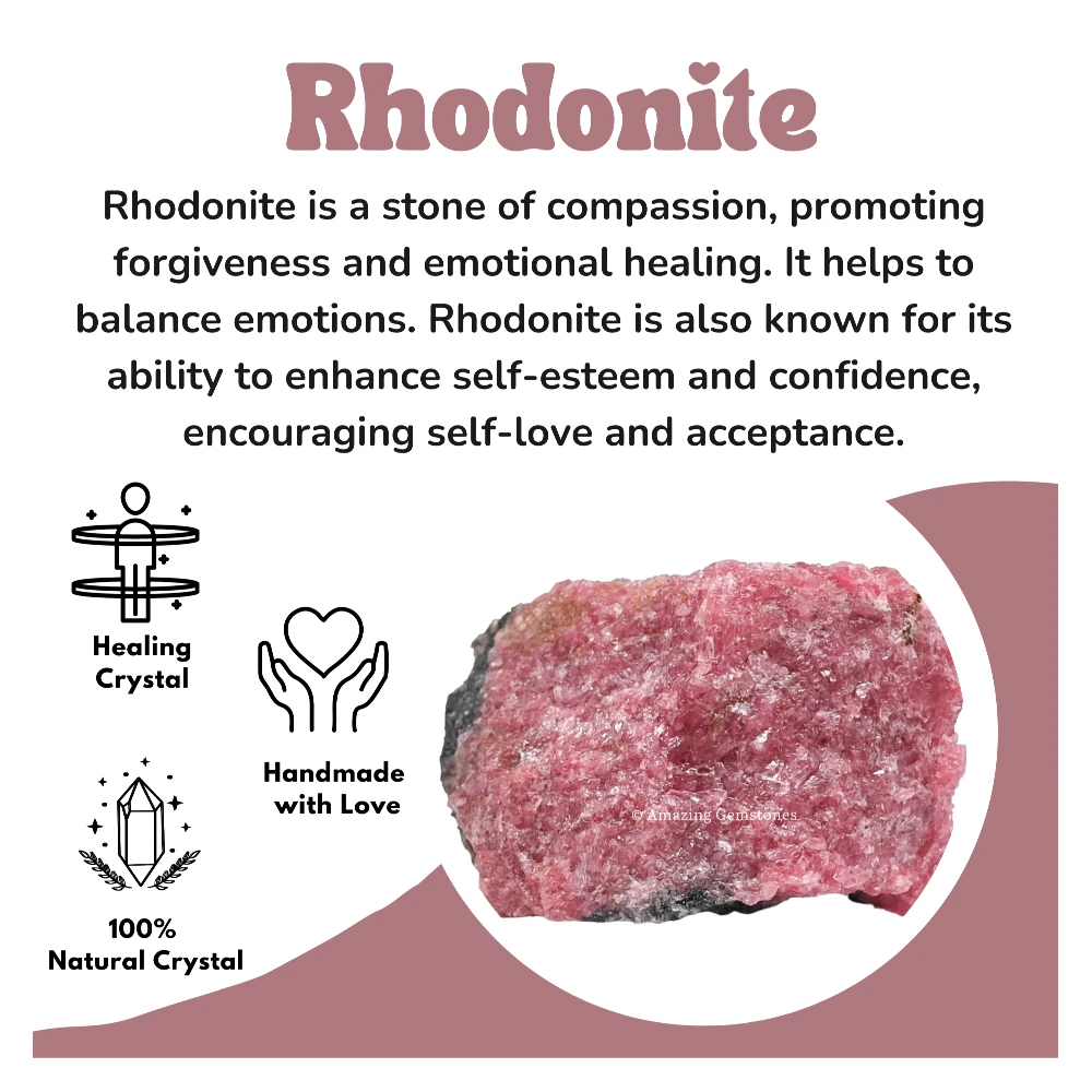 Rhodonite Raw Crystals (5 Pieces)