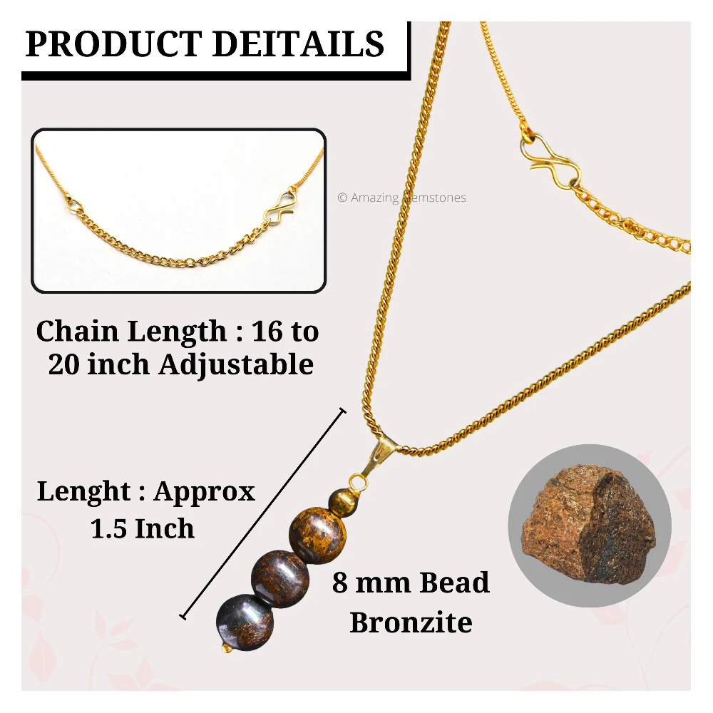 Bronzite Bead Pendant (Gold)