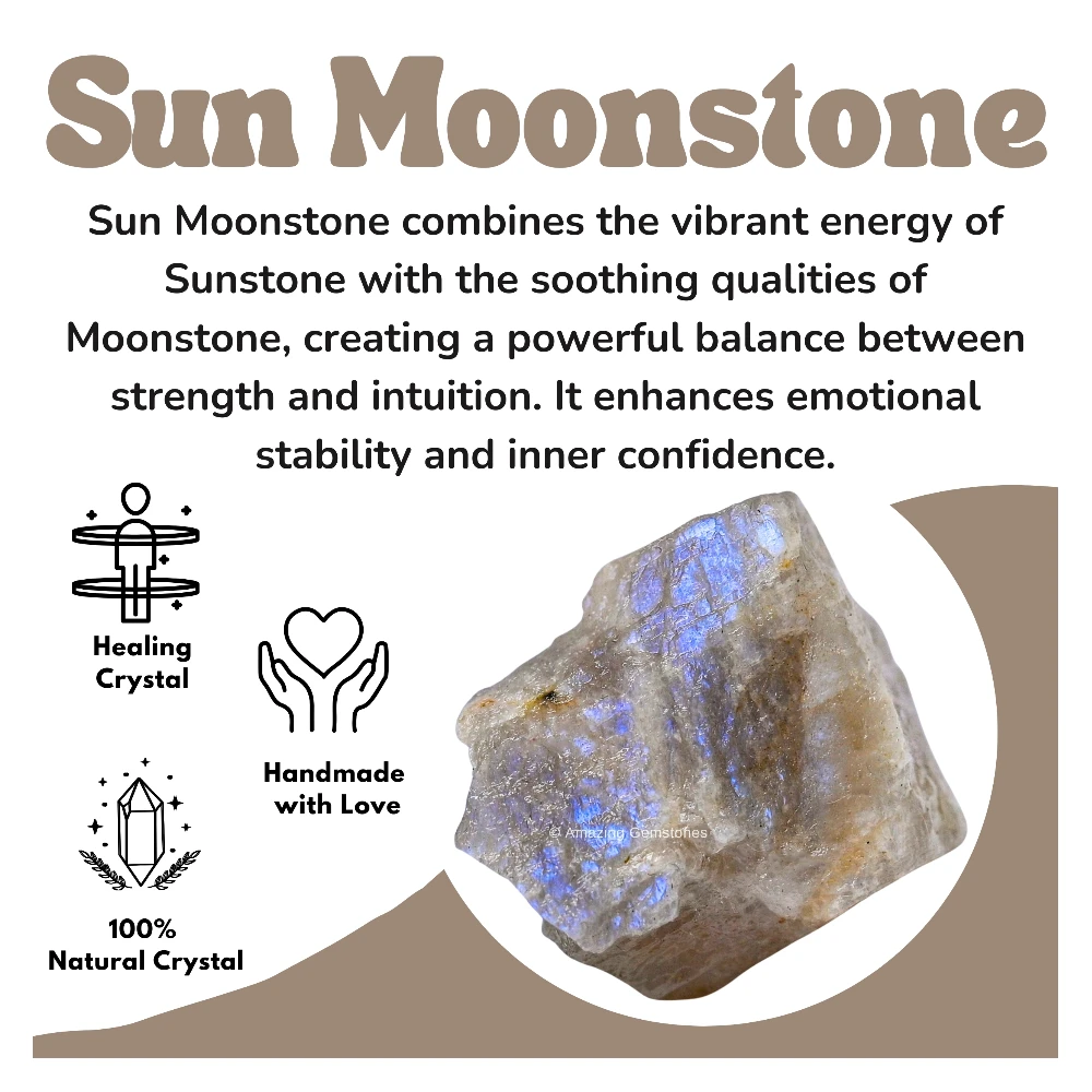 Sun Moonstone Raw Crystals (2 Pieces)