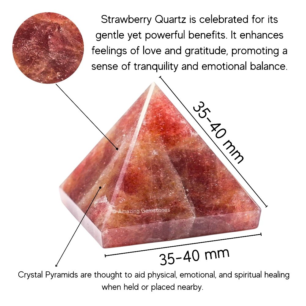 Strawberry Quartz Pyramid (1.5 Inch)
