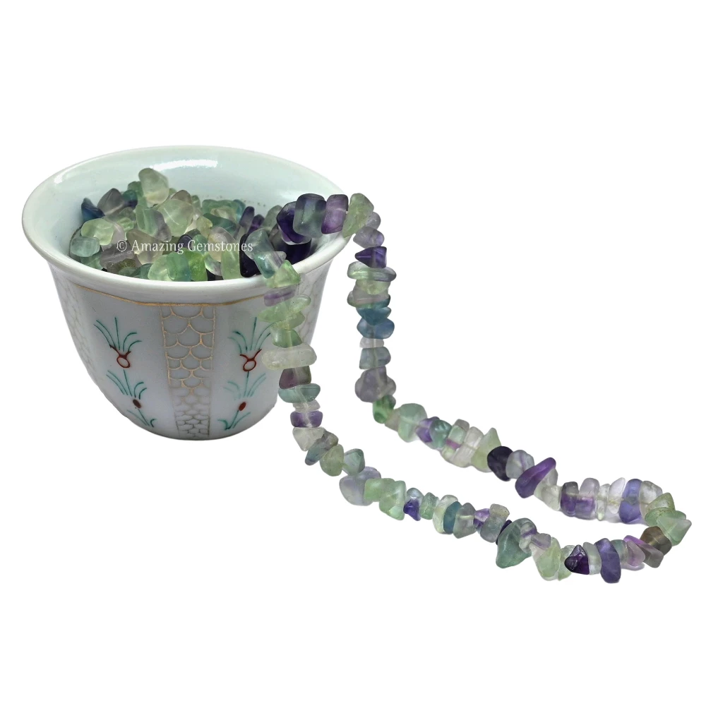 Multi Fluorite Chips - Pre Drilled