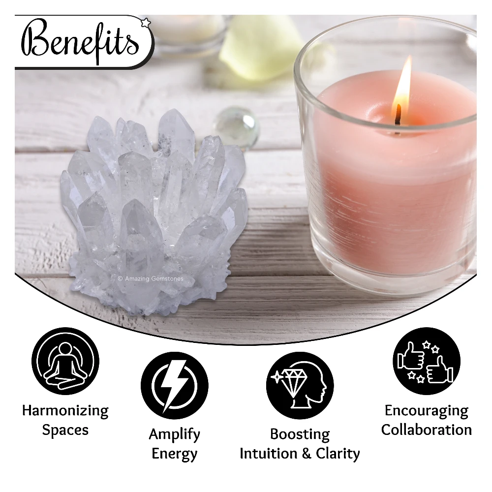 Crystal Quartz Natural Crystal Cluster