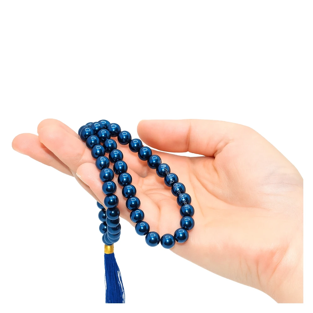 Blue Hematite Mala (Without Knot)