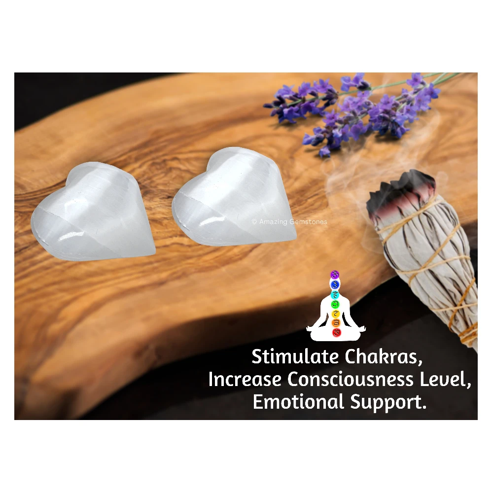 Selenite Large Heart