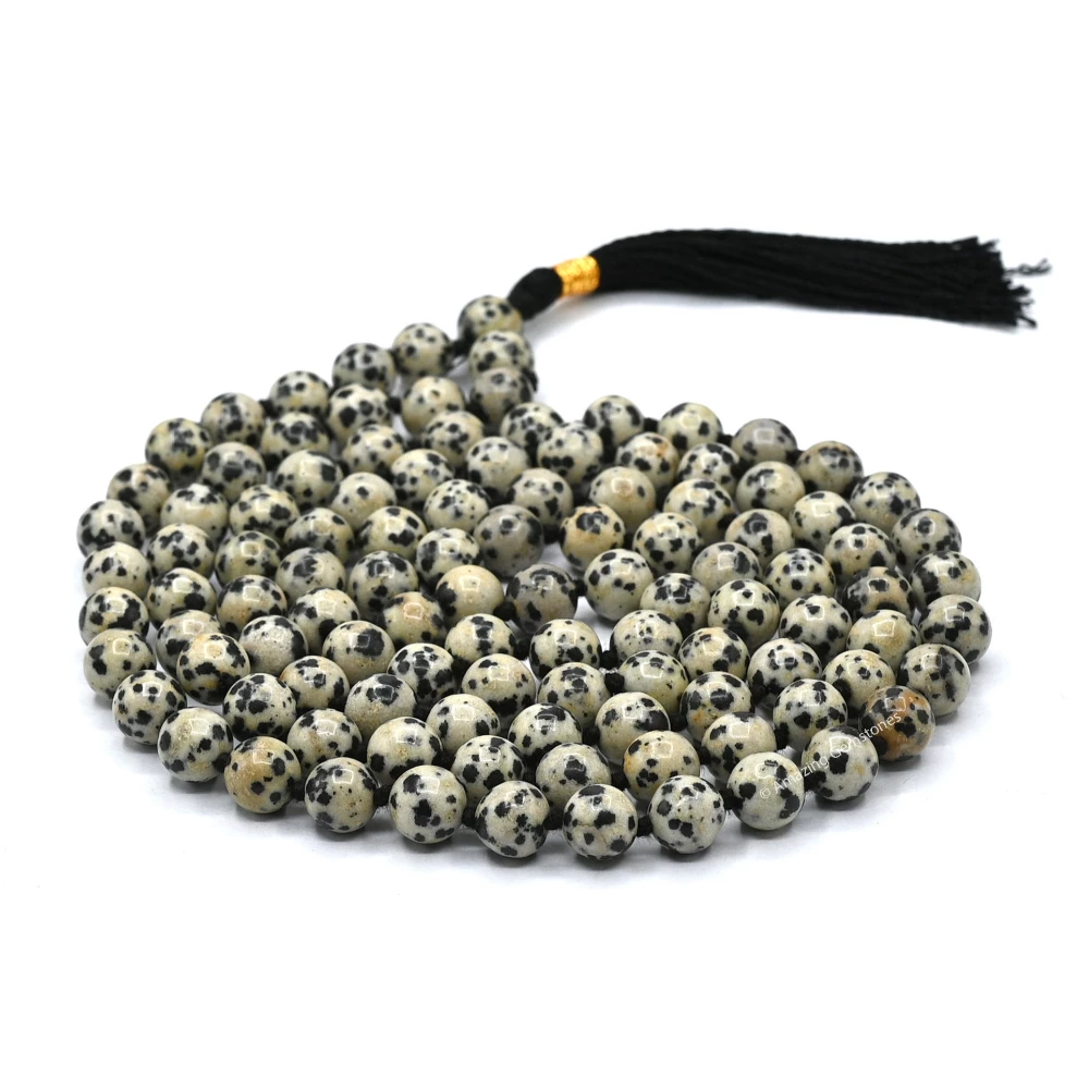 Dalmatian Jasper Mala (Hand Knotted)