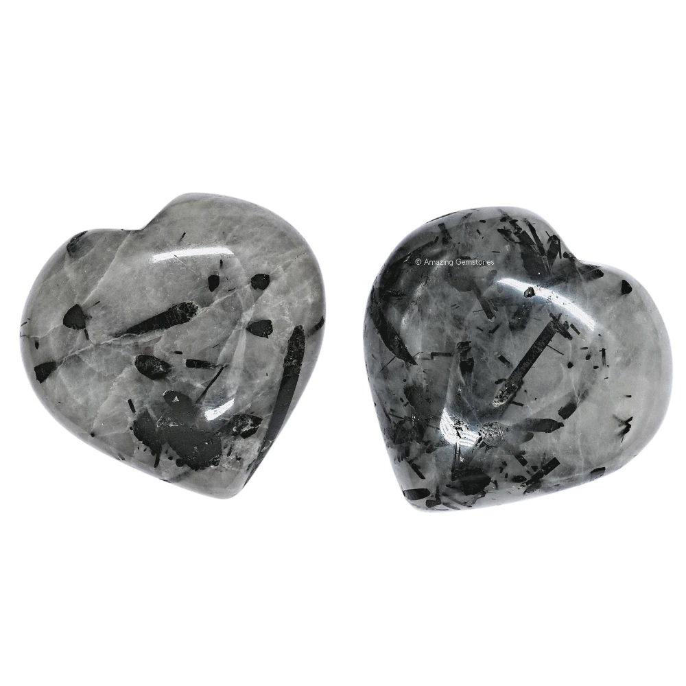 Black Rutilated Quartz Heart