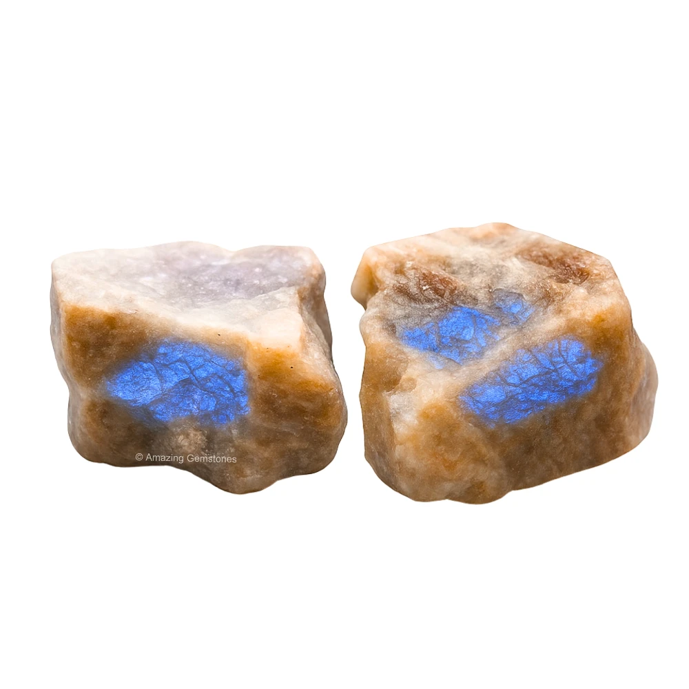 Sun Moonstone Raw Crystals (2 Pieces)