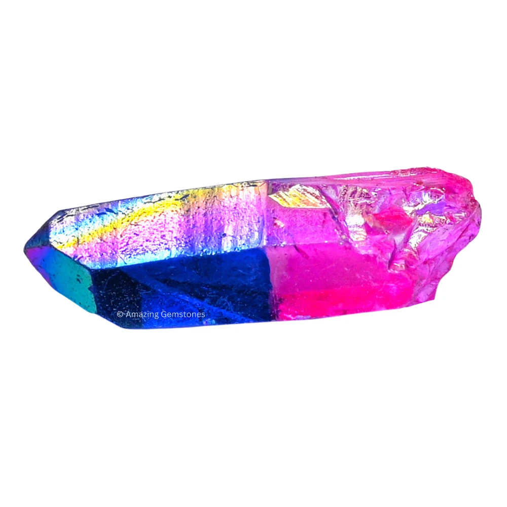 Rose Tanzine Aura Quartz Raw Crystal Points (2 Pieces)