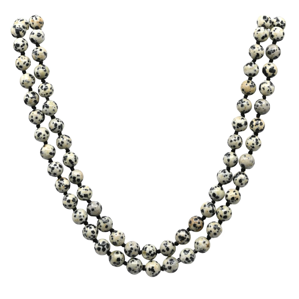 Dalmatian Jasper Mala (Hand Knotted)