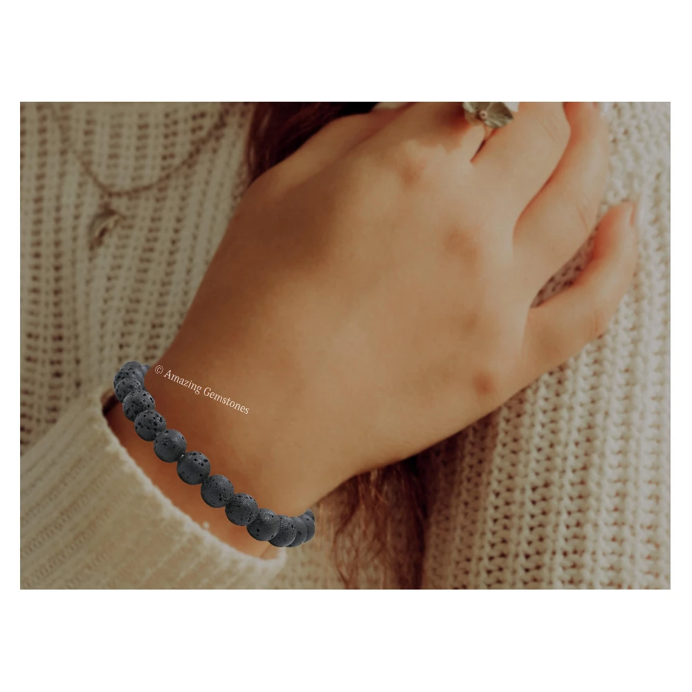 Lava Stone Bracelet (Stretchable)