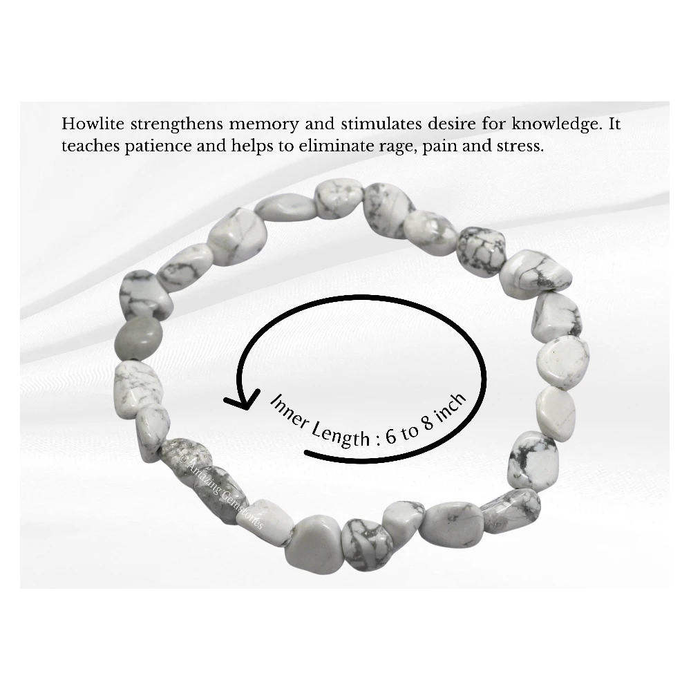 Howlite Tumbled Stone Bracelet (Stretchable)
