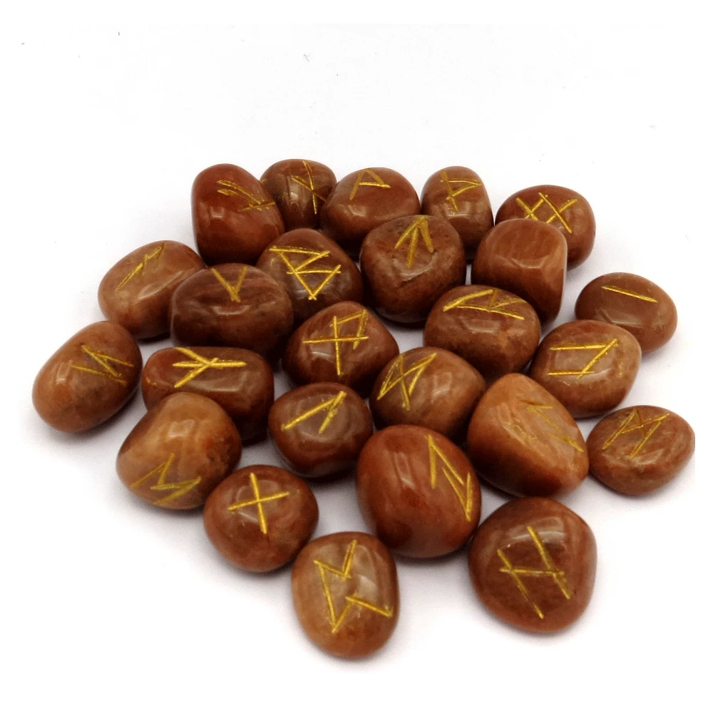 Peach Moonstone Rune Stones Set