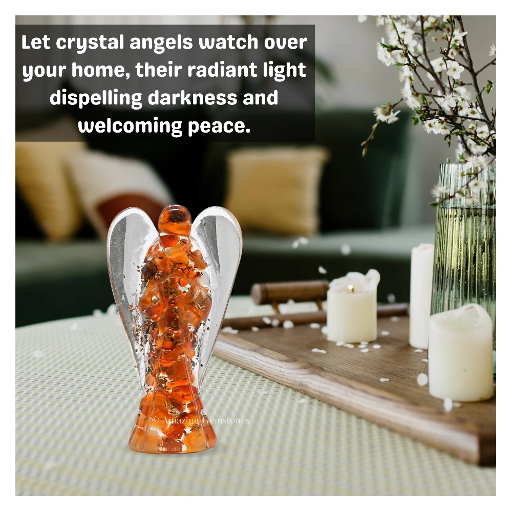 Carnelian Orgone Angel Figurine (2 Inch)