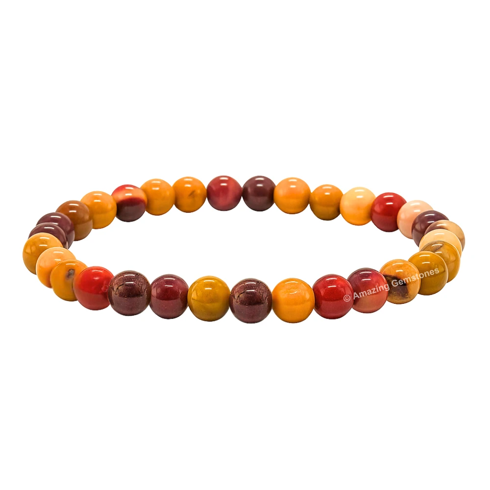 Mookaite Jasper Healing Crystal Bracelets - 6mm Beads