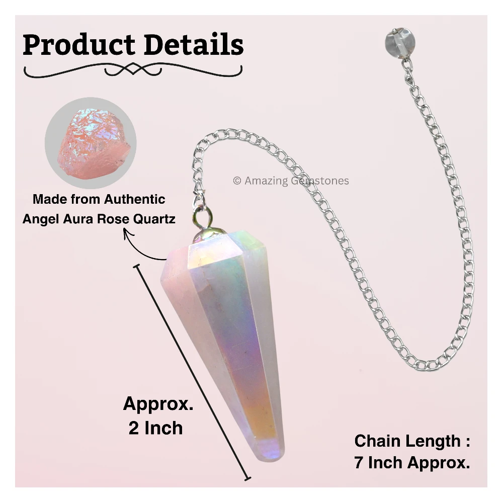 Angel Aura Rose Quartz Pendulum