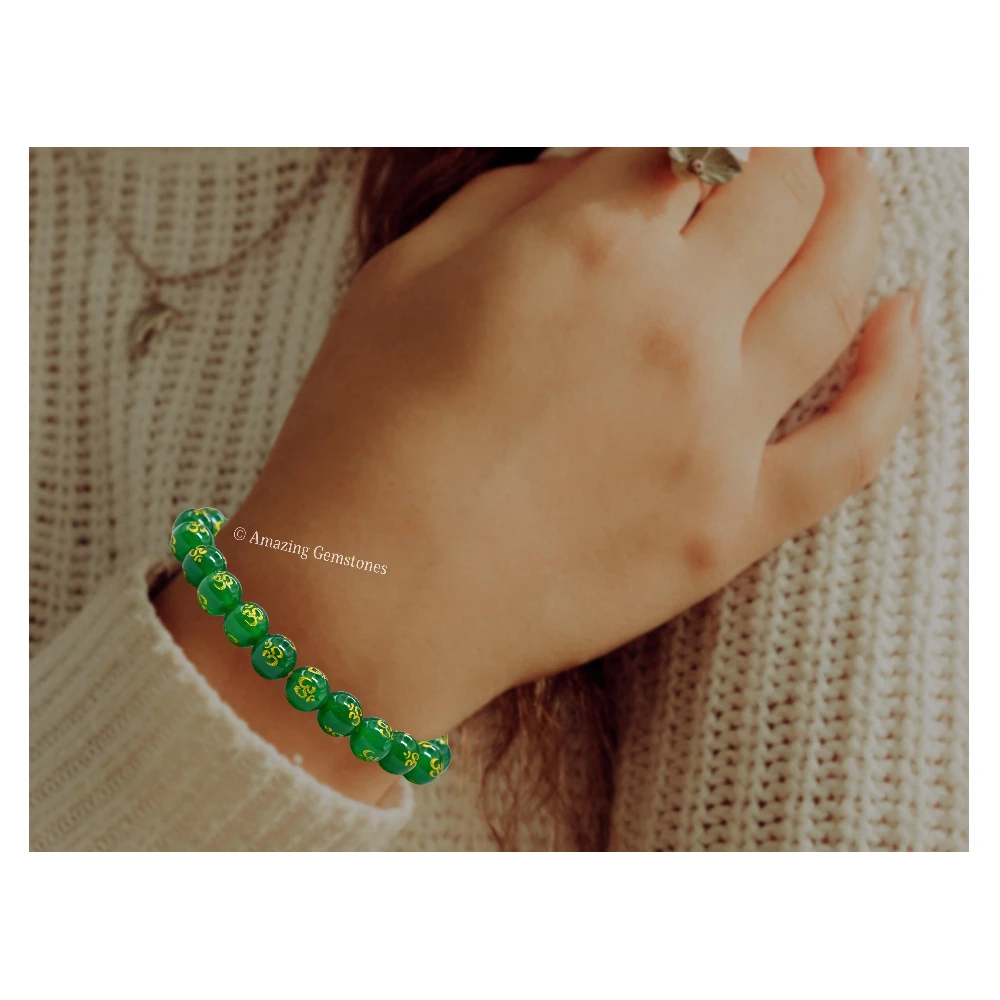 Green Agate OM Bracelet (Strechable)