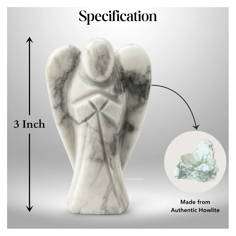 Howlite  Angel Figurine (3 Inch)