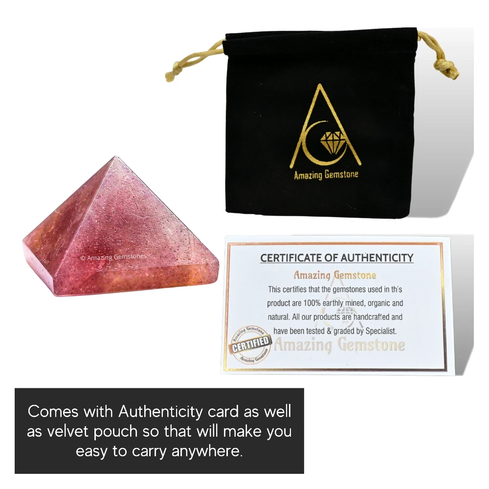 Strawberry Quartz Pyramid (1 Inch)