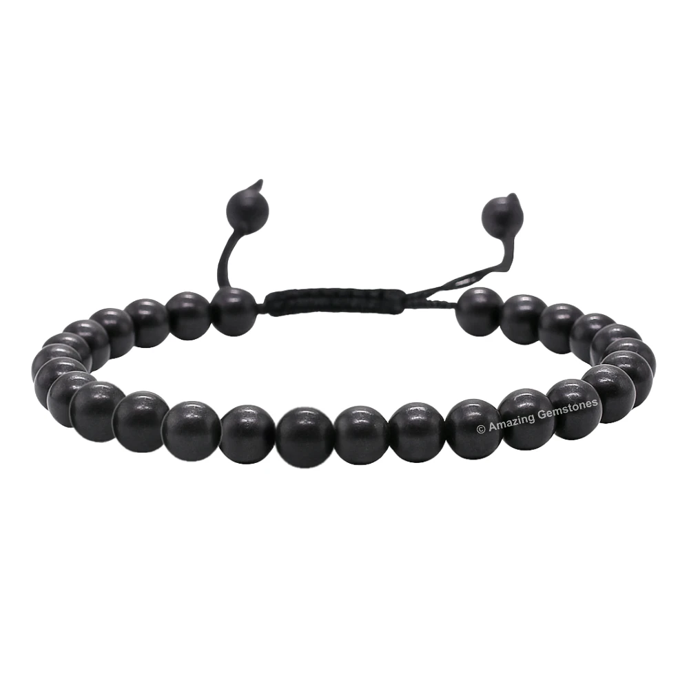 Shungite Healing Crystal Bracelets - 6mm Beads (Adjustable)