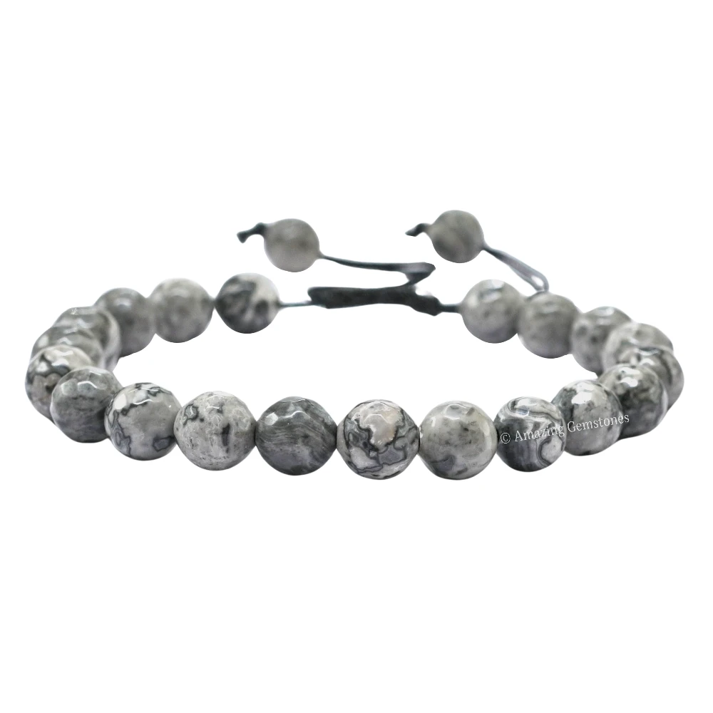 Map Stone Bracelet (Faceted) (Adjustable)