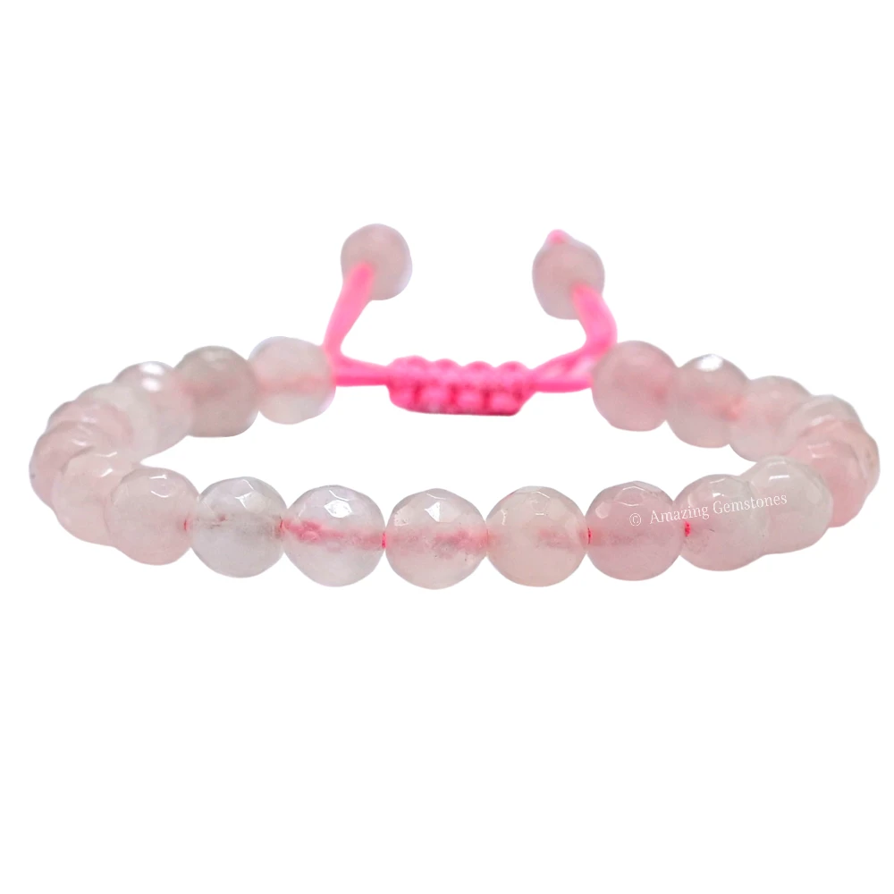 Rose Quartz Bracelet (Faceted-Adjustable)