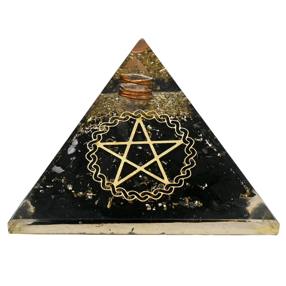 Black Tourmaline Orgone Pyramid - Pentacle