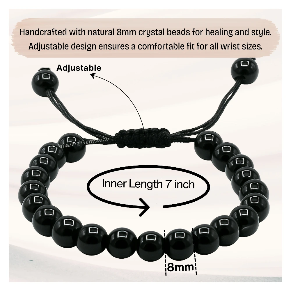 Black Obsidian Bracelet (Adjustable)