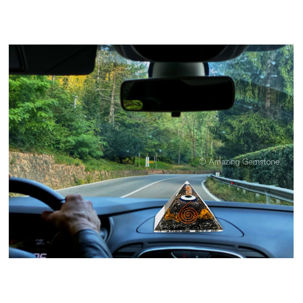 Ultimate Triple Protection Orgone Car Pyramid - 70 mm