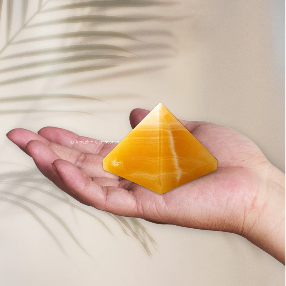 Yellow Calcite Pyramid (1.5 Inch)