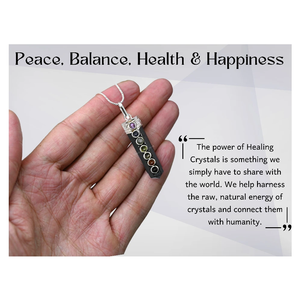 Shungite Necklace - Cap Pencil with Chakra
