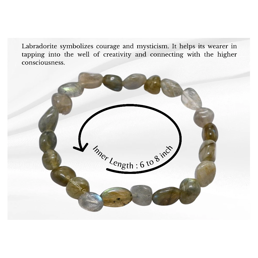 Labradorite Tumbled Stone Bracelet (Stretchable)