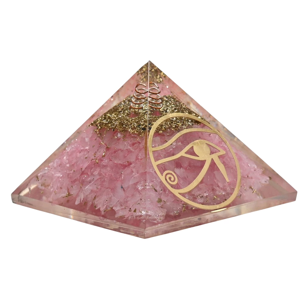 Rose Quartz Orgone Pyramid - Eye of Ra
