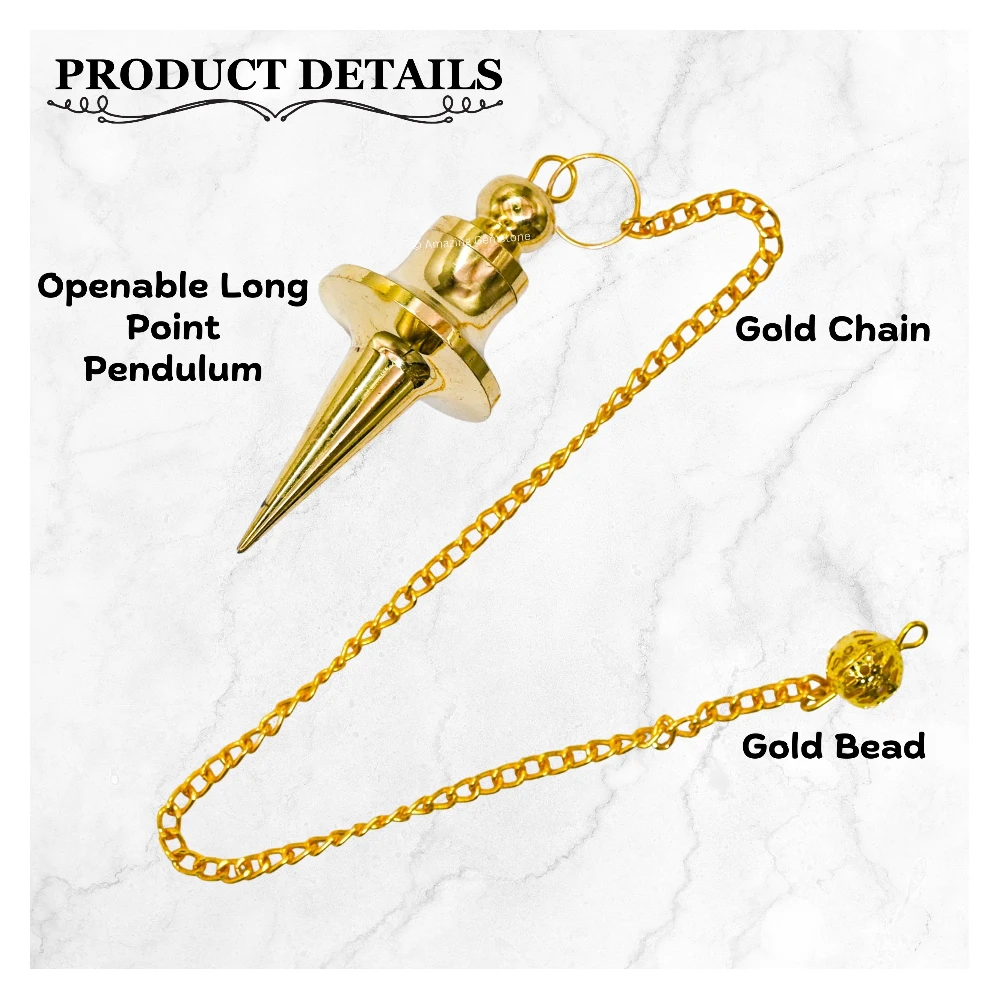 Metal Brass Pendulum - Gold Disc Cone Long Point (MP117)