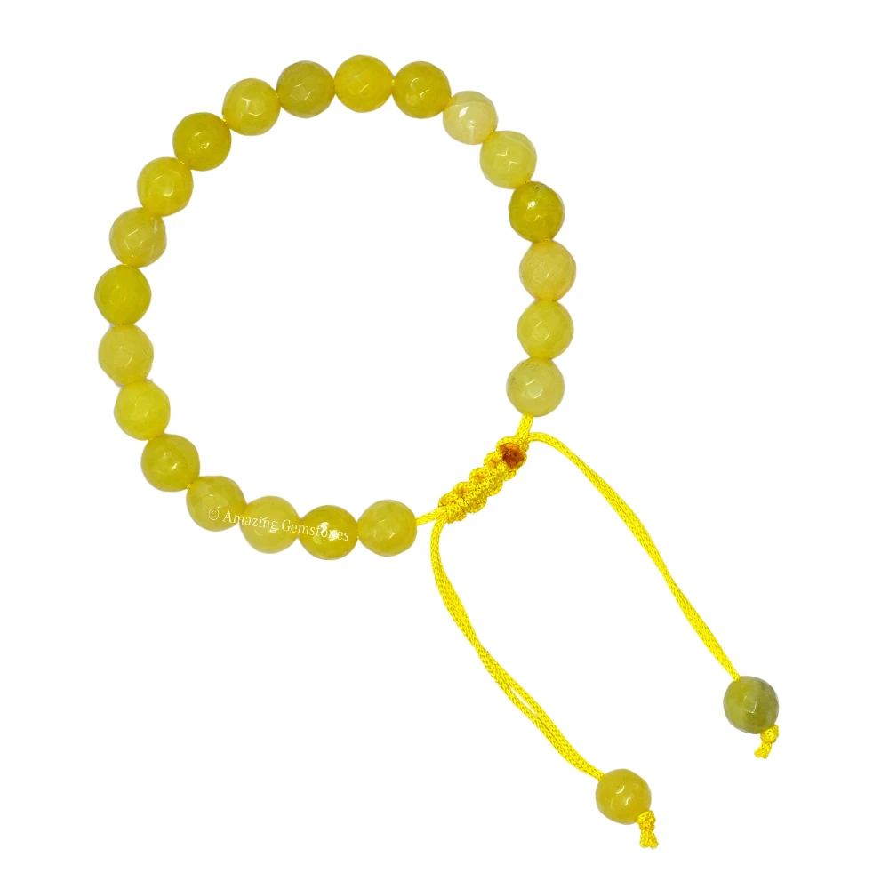 Lemon Jade Bracelet (Faceted) (Adjustable)