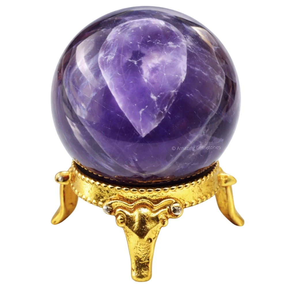 Amethyst Chevron Sphere (1.5 Inch)