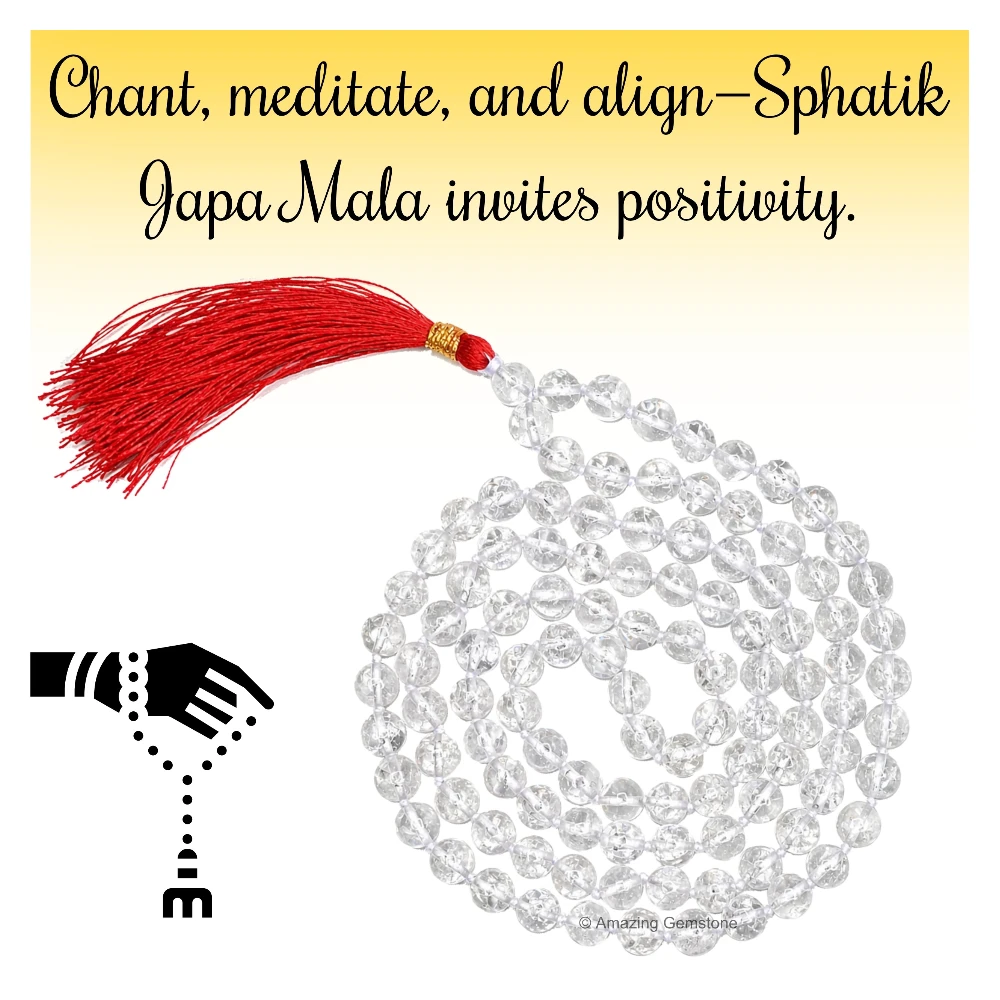 Sphatik Mala - B Grade 6mm Beads (Hand Knotted)
